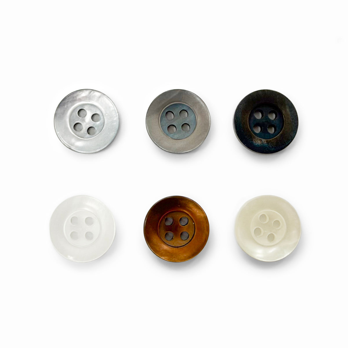 ES-018 4-hole faux mother of pearl polyester button