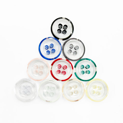 CLP-850 transparent two-tone 4-hole polyester button