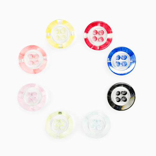 CLP-900 transparent two-tone 4-hole polyester buttons