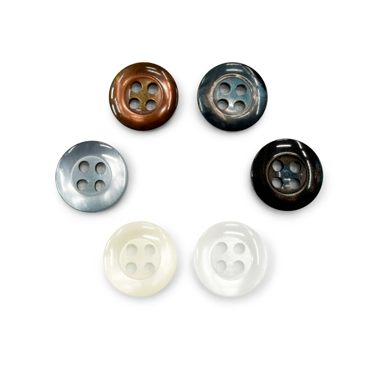 ES-023 4-hole faux mother of pearl polyester button