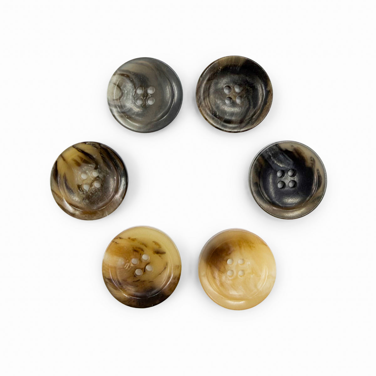 MA-007 biomass horn-style 4-hole polyester buttons