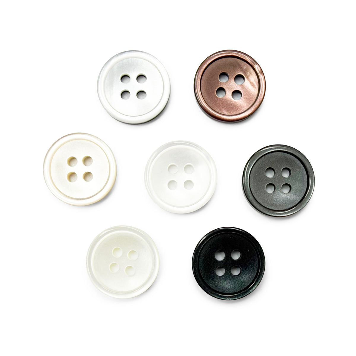 faux mother of pearl button made from polyester