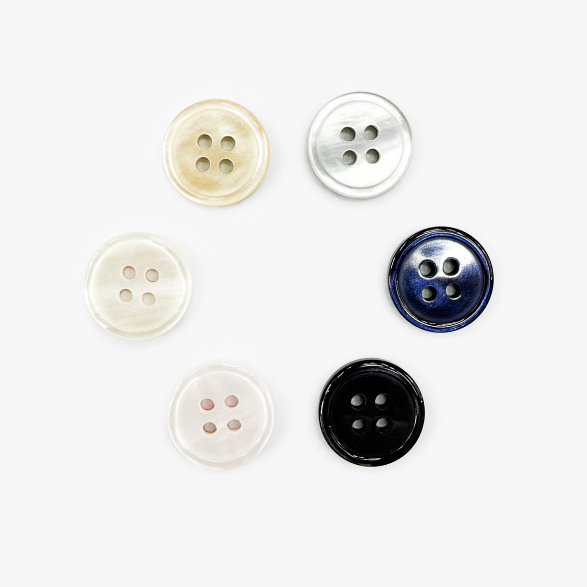 NS-008 4-hole faux mother of pearl polyester button