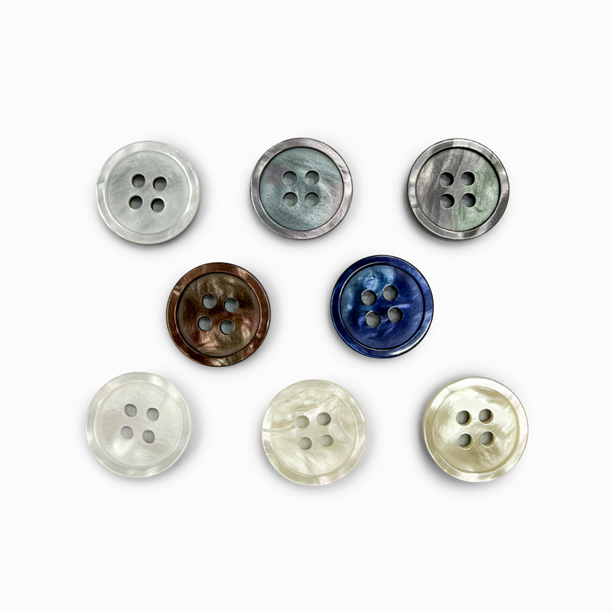 4-hole faux mother of pearl button made from polyester